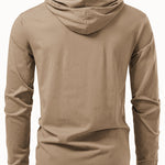 Long Sleeved Cotton Hooded T-Shirt