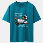 Sunglasses Goose Print Drop Shoulder Oversize T-Shirt