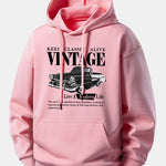 Classic Car Print Relax Fit Hoodie
