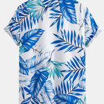 Tropical Leaves Print Button Up Shirt