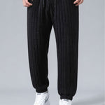 Striped Teddy Fleece Jogger Pants