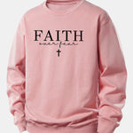 Faith Over Fear Print Relax Fit Sweatshirt