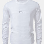 Slogan Print Cotton Arc Hem T-Shirt