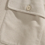 Men's solid color corduroy double pocket casual shirt