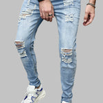 Men's Casual Destroyed Frayed Jeans