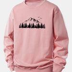 Mountain Nature Print Relax Fit Sweatshirt