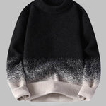 Men's Gradient Color Trendy Loose Mock Neck Knit Sweater