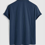 Men's casual textured Cuban collar short-sleeved shirt