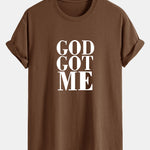 Regular Fit God Got Me Print Cotton T-Shirt