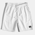 Sleeveless Waffle Zipper Hoodie & Waffle Drawstring Shorts