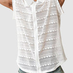 Men's lace vest elastic personality hollow lapel shirt