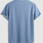 Men's Solid Color Waffle Round Neck Short Sleeve T-Shirt