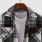 Men's Classic Plaid Wool Blend Button-Down Shirt