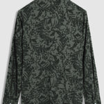 Men's Cuban Collar Floral Casual Buttoned Long Sleeve Shirt