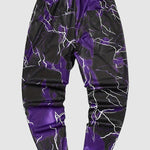 Men's Lightning Graphic Print Elastic Waist Casual Pants