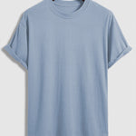 Men's solid color cotton basic round neck short-sleeved T-shirt