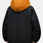Contrast 2 In 1 Hooded Baseball Jacket