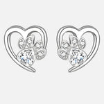 Paw and Heart Earrings with Zirconia