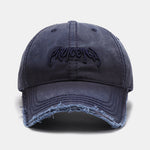 Slogan Embroidery Washed Baseball Cap