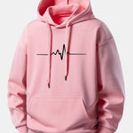 Heartbeat Print Relax Fit Hoodie
