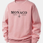 Monaco Slogan Print Relax Fit Sweatshirt
