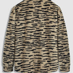 Men's Faux Fur Irregular Tiger Pattern Casual Button-up Jacket