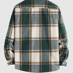 Men's Classic Plaid Wool Blend Button-Down Shirt