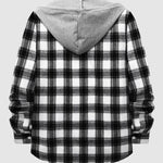 Men's Classic Thin Plaid Hooded Jacket