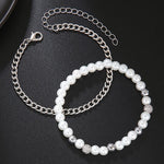 Zircon pearl bracelet 2 Pcs/set