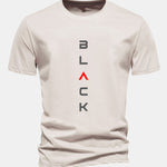 Regular Fit Black Print Cotton T-Shirt