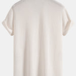 Waffle Button Up Shirt & Linen Cotton Blend Drawstring Shorts