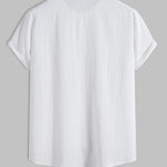 Men's Cotton Linen Lapel Short Sleeve Shirt
