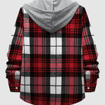 Men's Thin Plaid Casual Hooded Jacket
