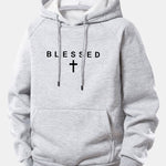 Blessed Print Drawstring Hoodie