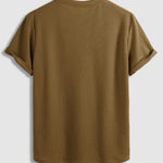 Men's Solid Color Waffle Round Neck Short Sleeve T-Shirt