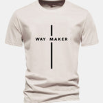 Regular Fit Way Maker Stripe Print Cotton T-Shirt