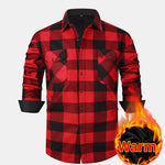 Flannel Fleece Lined Plaid Shirt With Pockets
