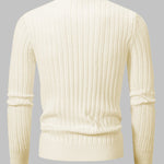 Men's Solid Color Geometric Slim Stand Collar Sweater