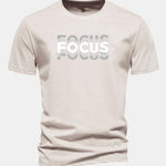 Regular Fit Focus Slogan Print Cotton T-Shirt