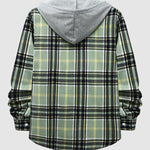Men's Thin Plaid Casual Hooded Jacket