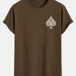 Ace Of Spades Print Cotton Arc Hem T-Shirt