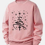 Christmas Jesus Print Relax Fit Sweatshirt