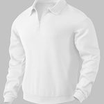 Men's Vintage Jacquard Half Zip Lapel Long Sleeve Sweatshirt