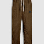 Men's Textured Half Button Corduroy Long Sleeve Shirt and Casual Pants Set