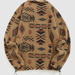 Men's Aztec Style Vintage Fleece Stand Collar Sweatshirt Jacket