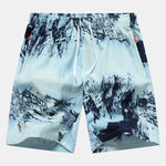 Ink Print Zipper Pocket Shorts