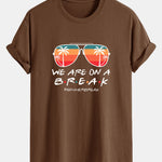 Regular Fit Sunglasses Palm Tree Print Cotton T-Shirt