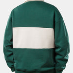 Relax Fit Contrast Zipper Polo Sweatshirt