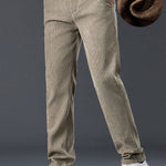 Warm Fleece-Lined Winter Straight Leg Corduroy Pants