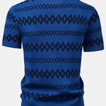 Geometric Knitted Button Up Shirt